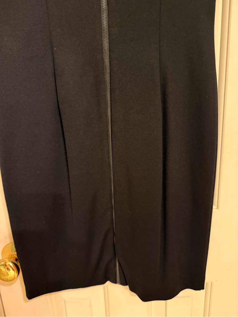 Cynthia Steffe Black Leather Panel w/ Heavy Knit Sheath Dress, Lined, Sz 6 - Picture 10 of 13
